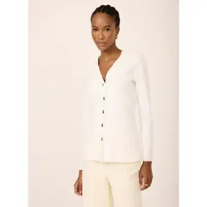 Mint Velvet Cream V Neck Longline Cardigan